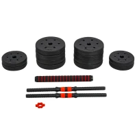 Homcom Set Gantere/Haltera 25 kg cu 12 discuri reglabile(m-12)