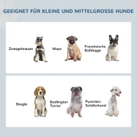 PawHut Honden Voederstation met 2 Roestvrijstalen Bakken, Antislip, 58,4x30,5x25,4cm, Grijs(m-7)