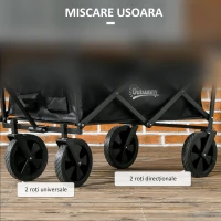 Outsunny Carucior pliabil pentru exterior cu copertina detasabila(m-7)