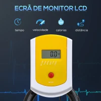 HOMCOM Bicicleta Estática com Resistência Ajustável Ecrã LCD Guiador e Assento Ajustáveis  45,5x100x101-113 cm Amarelo e Preto(m-4)