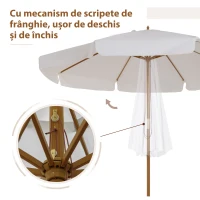Outsunny Umbrela de Gradina cu Inaltimea Reglabila cu Baldachin(m-5)