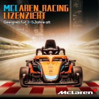 AIYAPLAY Elektrische Kinderauto, McLaren Formule 1, incl. Afstandsbesturing, Muziek, voor 3-5 Jaar, Oranje(m-4)