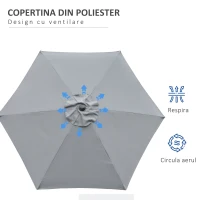 Outsunny Umbrela de Gradina Inclinabila 2.3x2 m(m-6)