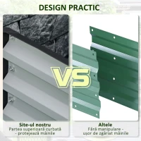 Outsunny Pat de Gradina Inaltat Galvanizat de 120x120x30cm, Jardiniera Pat Inaltat cu Cadru din Otel pentru Legume, Flori, Plante si Plante Aromatice, Gri(m-7)