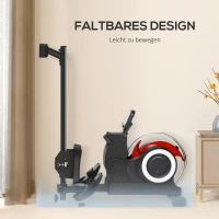 SPORTNOW Waterroeimachine, opvouwbaar, 6 weerstanden, display, mobielhouder, tot 120kg, metalen frame, Zwart(m-9)