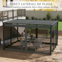 Outsunny Pergola 3 x 4 m cu copertina retractabila, Gri inchis(m-5)