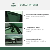 Outsunny Cort pentru Camping 2 Locuri, Cort in Forma de Iglu(m-5)