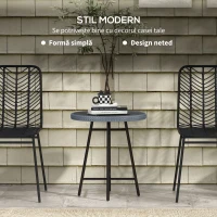 Outsunny Masuta de cafea pentru exterior din lemn plastifiat, Gri(m-4)
