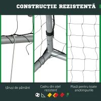 SPORTNOW Plasa de fotbal pentru gradina cu tarusi de sol(m-5)