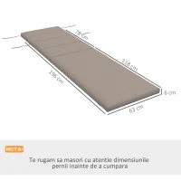 Outsunny Perna pentru sezlongul de exterior, Gri inchis(m-3)