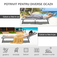 Outsunny Sezlong de Gradina Piabil, Pat pentru Plaja(m-5)