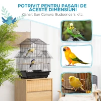 PawHut Colivie pentru Pasari cu Maner de Transport si Tava(m-7)