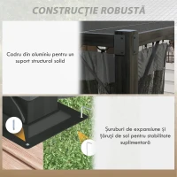 Outsunny Pergola 3 x 4 m cu copertina retractabila, Gri inchis(m-6)