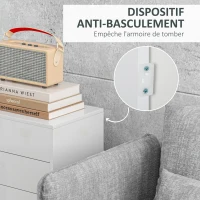 HOMCOM Commode Buffet Meuble de Rangement 2 tiroirs 2 Portes avec étagère 79 x 36 x 74 cm Blanc brillant(m-7)