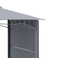 Outsunny Tonnelle pavillon de jardin 3x3m auvent pliable double toit pour ventilation auvents réglables structure en métal tissu polyester 3L x 3l x 2,7H m gris(m-9)