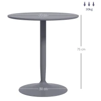 HOMCOM 75H x Φ70cm Two-Person Minimalistic Dining Table - Grey(m-3)
