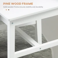 HOMCOM Zestaw 2 krzeseł do jadalni, krzesło kuchenne, krzesło do jedzenia z oparciem, sosna(m-6)