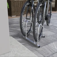 SPORTNOW Rastel pentru 2 Biciclete din Oțel, Suport de Biciclete cu Poziție Reglabilă, 50x34x27,5 cm, Argintiu(m-7)