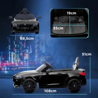 AIYAPLAY Elektrische Kinderauto BMW M4 met Geluid & Licht, 3-5 km/u, Incl. Afstandsbediening, voor 3-5 Jaar, Zwart(m-3)