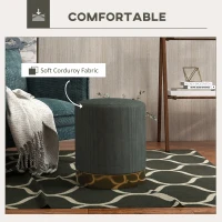 HOMCOM Soft Padded Corduroy Footstool - Dark Green(m-4)