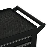 DURHAND 7-Drawer Rolling Tool Chest on Wheels, Lockable Tool Cabinet with Side Handle, Metal Tool Box Trolley for Garage, Workshop, Matte Black(m-9)