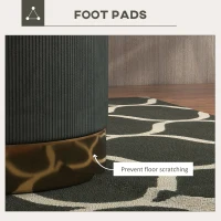 HOMCOM Soft Padded Corduroy Footstool - Dark Green(m-5)