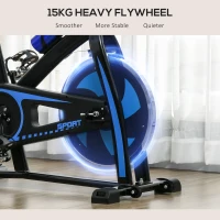SPORTNOW Bicicletă pentru Exerciții cu Rezistență, Ghidon și Șa Reglabile, 118x50x105-115 cm, Albastru(m-8)
