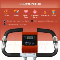 SPORTNOW Bicicletă Magnetică Pliabilă cu 8 Niveluri de Rezistență și Monitor LCD, 97x43x110 cm, Roșu(m-4)