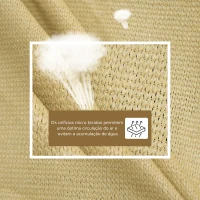 Outsunny Vela de Sombra Quadrado 3x3 m Toldo Vela de HDPE com Proteção UV Aneis em Forma de D e Cordas para Jardim Pátio Piscina Areia(m-4)