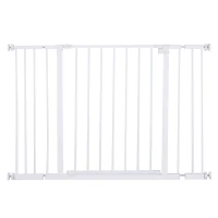 PawHut Barreira de Segurança para Animais de Estimação Extensível para Escadas e Portas Barreira de Segurança para Cães 76-107x76 cm Branco(m-13)