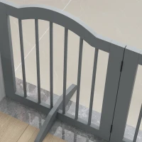 PawHut 3 Panels Dog Gate w/ Support Feet Fence Safety Barrier Freestanding Wood Light Grey(m-9)