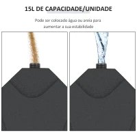 Outsunny Base para Chapéu de Sol de 4 Peças Suporte para Chapéu de Sol para Jardim Pátio Exterior 50x50x7,5cm Preto(m-5)