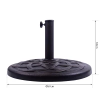 Outsunny Base para Chapéu de Sol Suporte para Chapéu de Sol de Resina para Jardim terraço Exterior Ø57x35cm Preto e Bronze(m-3)