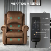 HOMCOM Fotoliu Electric Reglabil până la 135°, 8 Puncte de Masaj și Telecomandă, 88x99x106 cm, Maro(m-6)