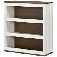 kleankin Estante de Casa de Banho de Parede Moderna Móvel Suspenso de Casa de Banho com 3 Prateleiras 50x20x56cm Branco e Nogueira(m-11)