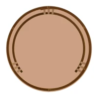 Set of 2 Round Nest of Tables with High-Gloss and Tempered Glass Tops, for Living Room - Brown+White(m-13)