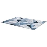 HOMCOM Tapete de Sala de Estar Moderno 230x160cmTapete Geométrico com Base Antiderrapante para Dormitório Escritório Estúdio Multicor(m-11)