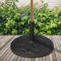 Outsunny Base para Chapéu de Sol Suporte para Chapéu de Sol de Resina para Jardim terraço Exterior Ø57x35cm Preto e Bronze(m-2)