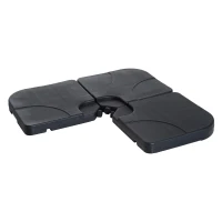 Outsunny Base para Chapéu de Sol de 4 Peças Suporte para Chapéu de Sol para Jardim Pátio Exterior 50x50x7,5cm Preto(m-10)