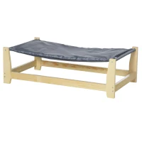 PawHut Cama Elevada para Cães Cama Elevada para Animais de Estimação Pequenos e Médios com Almofada Lavável Carga Máxima 15kg para Interior Exterior 90x50x28cm Cinza(m-11)