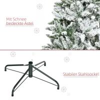 HOMCOM Kunstmatige Kerstboom met Sneeuweffect, Vlamvertragend, Scharnierconstructie, Groen/Wit(m-7)