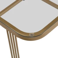 High-Gloss Marble and Glass Nesting Coffee Table with Storage, Handles, Tabletops with Gold Decoration, 60x60x45 cm/50x50x34 cm, White(m-8)