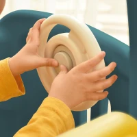 Children's 4-in-1 Outdoor Play Equipment with Slide, Bus, Activity Ladder, Basketball Hoop and Ball, HDPE Material, 171x109.9x100 cm, Green(m-14)