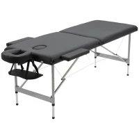 HOMCOM Marquesa Dobrável Mesa de Massagem Portátil com Altura Ajustável em 7 Posições 186x71x62-83cm Preto(m-11)