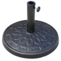 Outsunny Base para Chapéu de Sol Redonda Suporte para Chapéu de Sol de Resina para Mastros de 38mm e 48mm para Jardim Terraço Exterior Ø44x34cm Preto e Bronze(m-7)