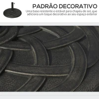 Outsunny Base para Chapéu de Sol Suporte para Chapéu de Sol de Resina para Jardim terraço Exterior Ø57x35cm Preto e Bronze(m-4)