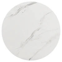 2-in-1 Marble Coffee Table with Storage, Glossy Tops, 2 Sliding Drawers, Side Tables for Living Room, 70x70x46/50x50x40 cm, White+Black(m-15)