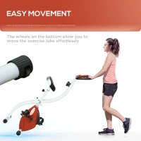 SPORTNOW Bicicletă Magnetică Pliabilă cu 8 Niveluri de Rezistență și Monitor LCD, 97x43x110 cm, Roșu(m-7)