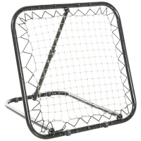 HOMCOM Rede de Rebote Dobrável com Ângulo Ajustável de 5 Níveis para Treinamento de Futebol Tenis Beisebol Desportes 84x78x65-78cm Preto(m-10)