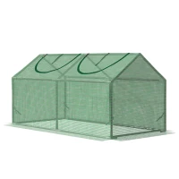 Outsunny Estufa 119x60x60cm Estufa de Jardim com 2 Janelas Enroláveis para Cultivo de Plantas Verduras Flores Verde Translúcido(m-11)